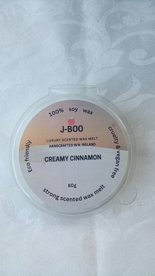 Creamy Cinnamon strong scented wax melt clam-shell 80g