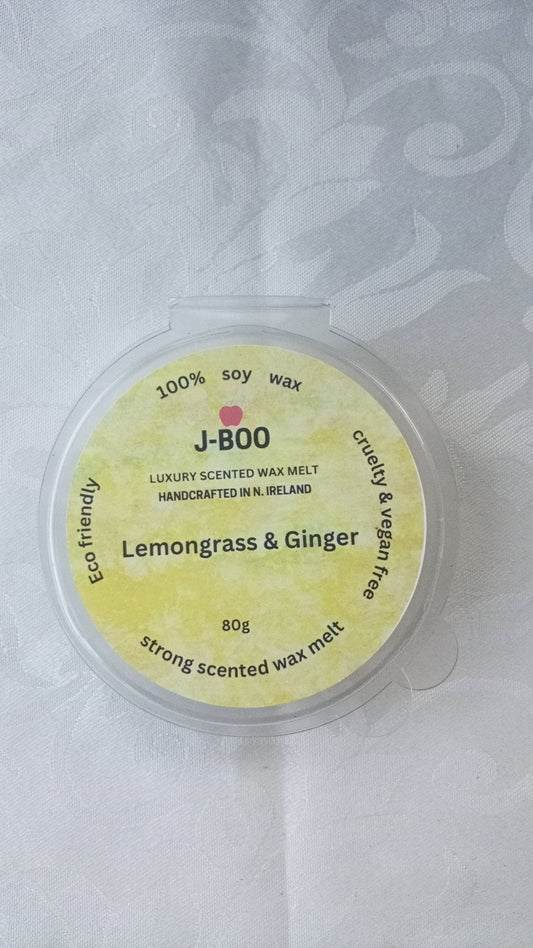 Lemongrass and Ginger soy wax-melt clam-shell 80g