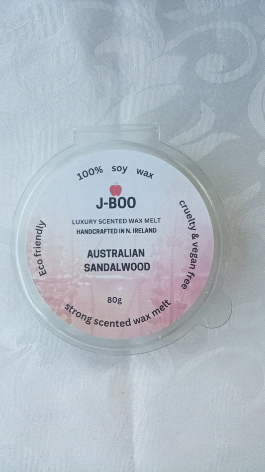 Australian Sandalwood  strong scented clam-shell 100% soy wax 80g