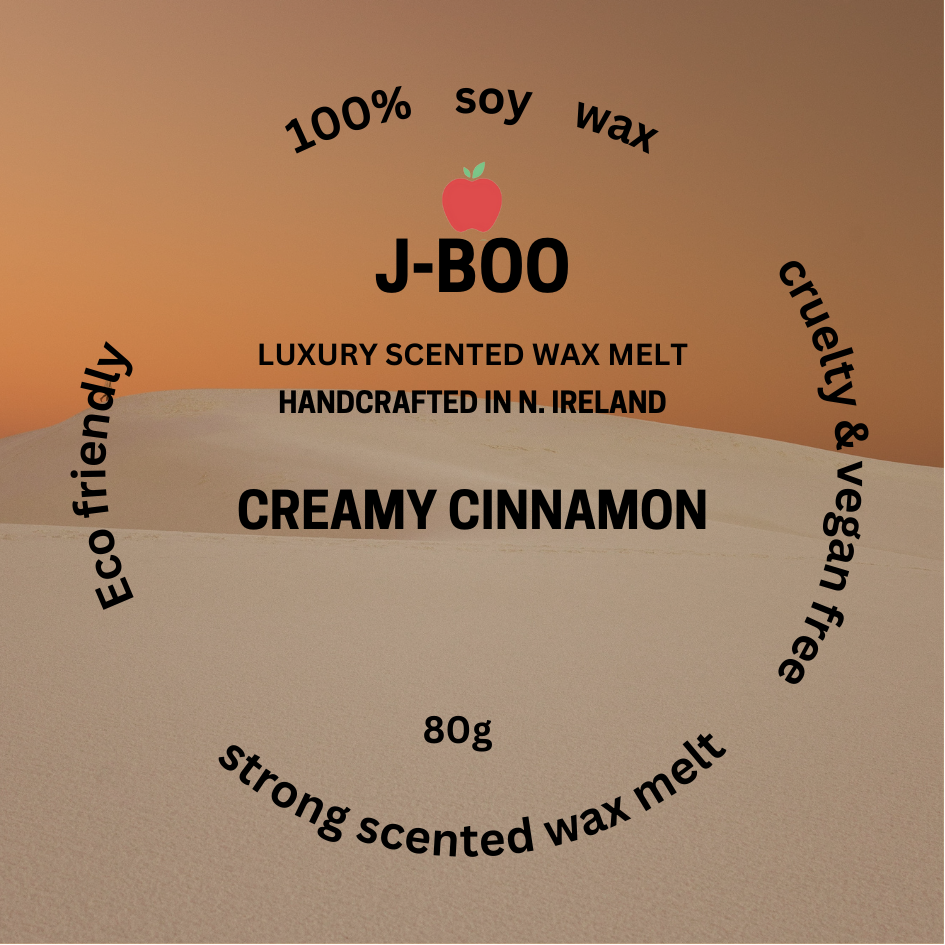 Creamy Cinnamon strong scented wax melt clam-shell 80g