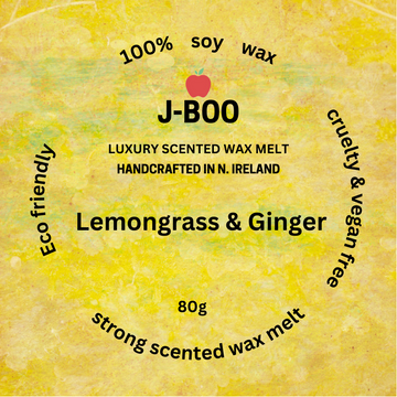 Lemongrass and Ginger soy wax-melt clam-shell 80g